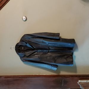 Black leather coat